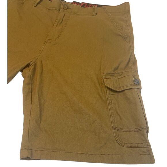 Iron Flex Men's 40 Cargo Shorts Desert Camel Stretch Utility Pockets - Picture 3 of 10